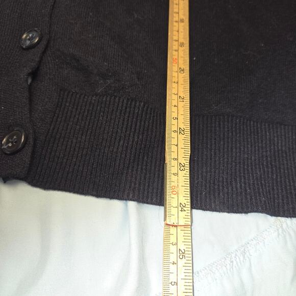 Reiss Womens 6 Addison Mixed Media Cardigan Top Blouse Blue Cashmere Wool Blend - Picture 7 of 13